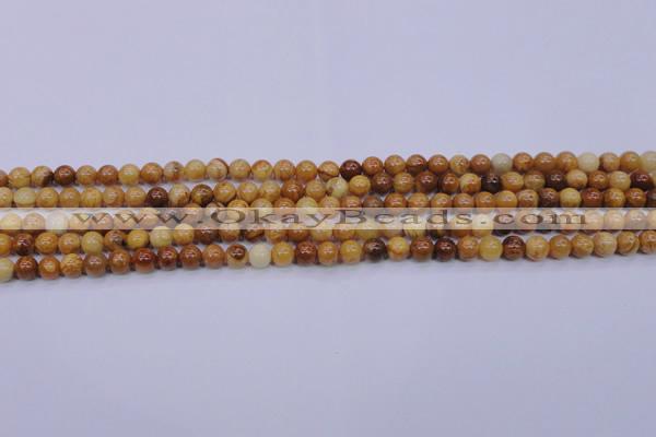 CAY01 15.5 inches 4mm round African yellow jasper beads wholesale