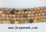 CBBS03 15 inches 8mm faceted prism peach calcite beads wholesale