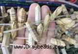 CBBS102 15 inches 8*30mm - 8*32mm hexahedral prism picture jasper beads