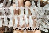 CBBS106 Top drilled 6*20mm - 8*30mm hexahedral prism rose quartz beads CBBS106 Top drilled 6*20mm - 8*30mm hexahedral prism rose quartz beads