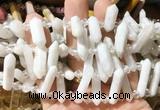 CBBS109 Top drilled 6*20mm - 8*30mm hexahedral prism white moonstone beads CBBS109 Top drilled 6*20mm - 8*30mm hexahedral prism white moonstone beads