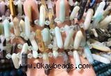 CBBS115 Top drilled 6*20mm - 8*30mm hexahedral prism colorful amazonite beads CBBS115 Top drilled 6*20mm - 8*30mm hexahedral prism colorful amazonite beads