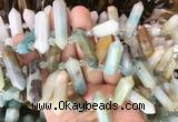 CBBS122 Top drilled 6*20mm - 11*35mm hexahedral prism colorful amazonite beads  CBBS122 Top drilled 6*20mm - 11*35mm hexahedral prism colorful amazonite beads