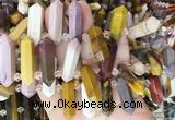 CBBS123 Top drilled 6*20mm - 11*35mm hexahedral prism mookaite beads  CBBS123 Top drilled 6*20mm - 11*35mm hexahedral prism mookaite beads
