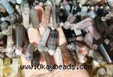 CBBS128 Top drilled 6*20mm - 11*35mm hexahedral prism wooden jasper beads  CBBS128 Top drilled 6*20mm - 11*35mm hexahedral prism wooden jasper beads