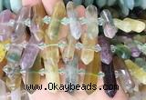 CBBS135 Centre drilled 6*20mm - 11*35mm hexahedral prism fluorite beads  CBBS135 Centre drilled 6*20mm - 11*35mm hexahedral prism fluorite beads
