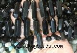 CBBS136 Centre drilled 6*20mm - 11*35mm hexahedral prism golden obsidian beads  CBBS136 Centre drilled 6*20mm - 11*35mm hexahedral prism golden obsidian beads