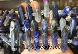 CBBS139 Centre drilled 6*20mm - 11*35mm hexahedral prism sodalite beads  CBBS139 Centre drilled 6*20mm - 11*35mm hexahedral prism sodalite beads