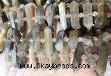 CBBS141 Centre drilled 6*20mm - 11*35mm hexahedral prism sunstone beads  CBBS141 Centre drilled 6*20mm - 11*35mm hexahedral prism sunstone beads
