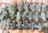 CBBS142 Centre drilled 6*20mm - 11*35mm hexahedral prism labradorite beads  CBBS142 Centre drilled 6*20mm - 11*35mm hexahedral prism labradorite beads