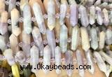 CBBS143 Centre drilled 6*20mm - 11*35mm hexahedral prism lepidolite beads  CBBS143 Centre drilled 6*20mm - 11*35mm hexahedral prism lepidolite beads