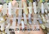 CBBS145 Centre drilled 6*20mm - 11*35mm hexahedral prism sakura agate beads  CBBS145 Centre drilled 6*20mm - 11*35mm hexahedral prism sakura agate beads
