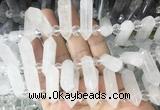 CBBS162 Top drilled 8*28mm - 9*30mm hexahedral prism Angola crystal quartz beads CBBS162 Top drilled 8*28mm - 9*30mm hexahedral prism Angola crystal quartz beads