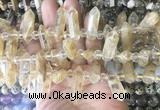 CBBS170 Top drilled 8*28mm - 9*30mm hexahedral prism yellow cherry quartz beads CBBS170 Top drilled 8*28mm - 9*30mm hexahedral prism yellow cherry quartz beads