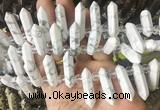 CBBS184 Top drilled 8*28mm - 9*30mm hexahedral prism white howlite beads CBBS184 Top drilled 8*28mm - 9*30mm hexahedral prism white howlite beads