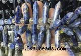 CBBS185 Top drilled 8*28mm - 9*30mm hexahedral prism sodalite beads CBBS185 Top drilled 8*28mm - 9*30mm hexahedral prism sodalite beads