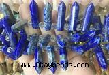 CBBS189 Top drilled 8*28mm - 9*30mm hexahedral prism lapis lazuli beads CBBS189 Top drilled 8*28mm - 9*30mm hexahedral prism lapis lazuli beads