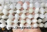 CBBS199 Centre drilled 7*16mm - 11*25mm hexahedral prism moonstone beads wholesale CBBS199 Centre drilled 7*16mm - 11*25mm hexahedral prism moonstone beads wholesale