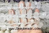 CBBS207 Top drilled 7*16mm - 11*25mm hexahedral prism white crystal beads wholesale CBBS207 Top drilled 7*16mm - 11*25mm hexahedral prism white crystal beads wholesale