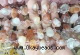 CBBS213 Top drilled 7*16mm - 11*25mm hexahedral prism red gum flower crystal beads CBBS213 Top drilled 7*16mm - 11*25mm hexahedral prism red gum flower crystal beads