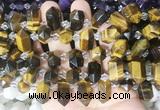 CBBS217 Top drilled 7*16mm - 11*25mm hexahedral prism yellow tiger eye beads wholesale CBBS217 Top drilled 7*16mm - 11*25mm hexahedral prism yellow tiger eye beads wholesale