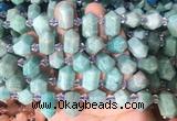 CBBS219 Top drilled 7*16mm - 11*25mm hexahedral prism amazonite beads wholesale CBBS219 Top drilled 7*16mm - 11*25mm hexahedral prism amazonite beads wholesale