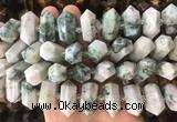 CBBS48 15 inches 12*25mm - 14*28mm hexahedral prism chrysocolla beads