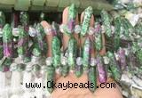 CBBS65 15 inches 8*30mm - 9*33mm hexahedral prism ruby zoisite beads