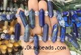 CBBS66 15 inches 8*30mm - 9*33mm hexahedral prism lapis lazuli beads