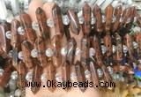 CBBS71 15 inches 8*30mm - 9*33mm hexahedral prism mahogany obsidian beads