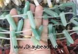 CBBS86 15 inches 8*30mm - 8*32mm hexahedral prism green aventurine beads