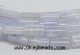 CBC07 15.5 inches 8*12mm rectangle blue chalcedony beads wholesale