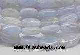 CBC08 15.5 inches 8*12mm oval blue chalcedony beads wholesale