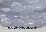 CBC09 15.5 inches 10*14mm oval blue chalcedony beads wholesale