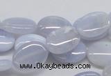 CBC10 15.5 inches 13*18mm oval blue chalcedony beads wholesale