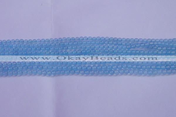 CBC250 15.5 inches 4mm A grade round ocean blue chalcedony beads