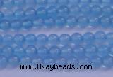 CBC260 15.5 inches 4mm AA grade round ocean blue chalcedony beads