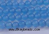 CBC261 15.5 inches 6mm AA grade round ocean blue chalcedony beads