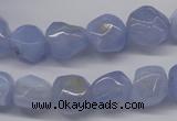 CBC30 15.5 inches 12*13mm nuggets blue chalcedony beads