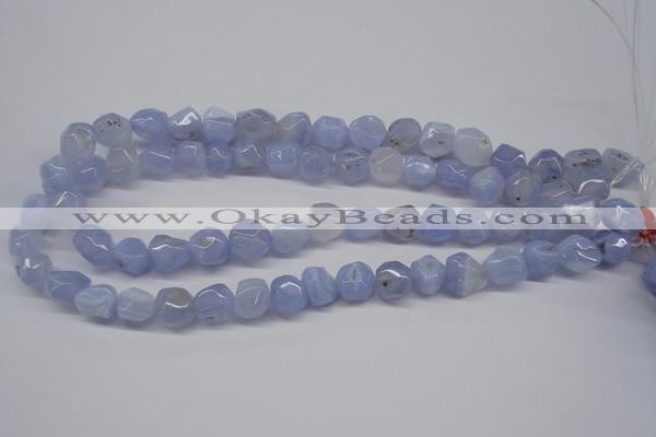 CBC30 15.5 inches 12*13mm nuggets blue chalcedony beads