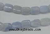 CBC38 15.5 inches 8*10mm rectangle blue chalcedony beads wholesale