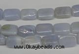 CBC39 15.5 inches 8*12mm rectangle blue chalcedony beads wholesale