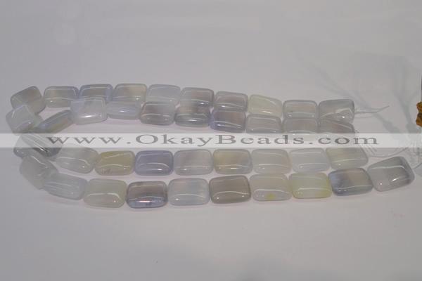 CBC41 15.5 inches 15*20mm rectangle blue chalcedony beads wholesale