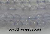 CBC435 15.5 inches 6mm faceted round purple chalcedony beads