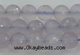 CBC436 15.5 inches 8mm faceted round purple chalcedony beads