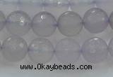 CBC437 15.5 inches 10mm faceted round purple chalcedony beads