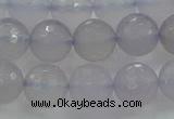 CBC438 15.5 inches 12mm faceted round purple chalcedony beads