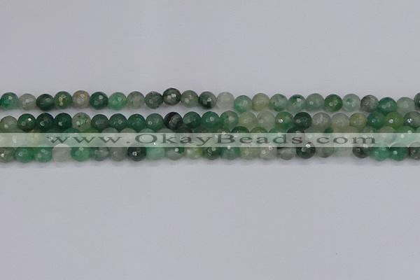 CBC700 15.5 inches 4mm faceted round African green chalcedony beads