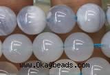 CBC712 15.5 inches 8mm round blue chalcedony beads wholesale