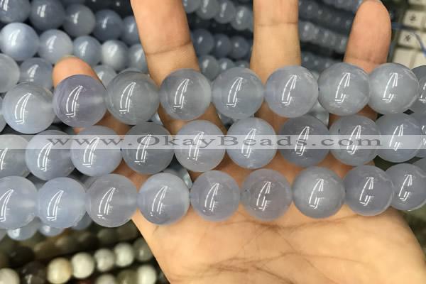 CBC736 15.5 inches 16mm round blue chalcedony beads wholesale